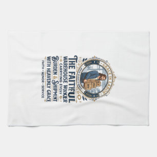Jesus Warehouse Logistics Graphic Tee Christian Ar Kitchen Towel