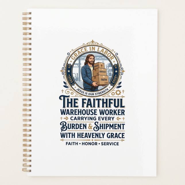 Jesus Warehouse Logistics Graphic Tee Christian Ar Planner (Front)