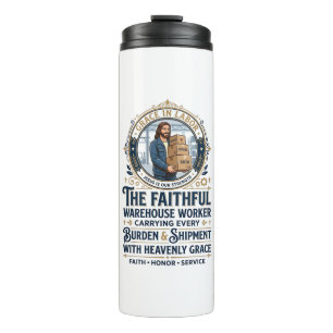 Jesus Warehouse Logistics Graphic Tee Christian Ar Thermal Tumbler