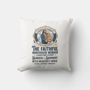 Jesus Warehouse Logistics Graphic Tee Christian Ar Throw Pillow