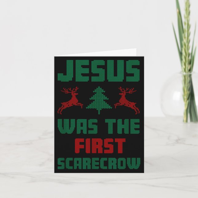 Jesus Was The First Ecrow Ugly Sweater Style  Card (Front)