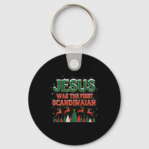 Jesus Was The First Ecrow Ugly Sweater Style Keychain