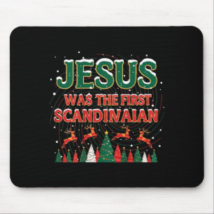 Jesus Was The First Ecrow Ugly Sweater Style  Mouse Pad