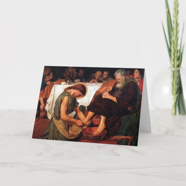 Jesus Washing Peter's Feet Card (Front)