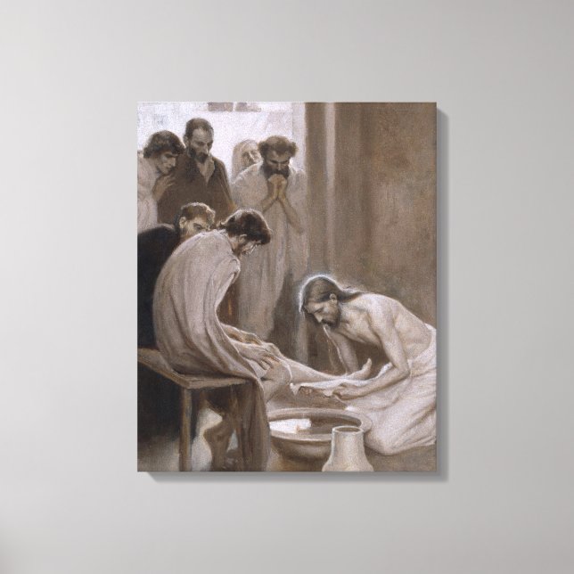 Jesus Washing the Feet of His Disciples (Edelfelt) Canvas Print (Front)