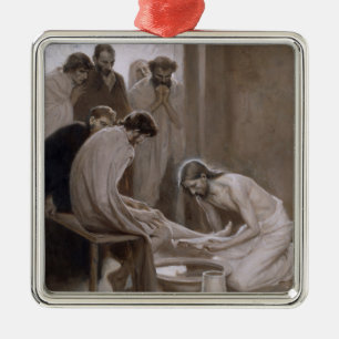 Jesus Washing the Feet of His Disciples Metal Ornament