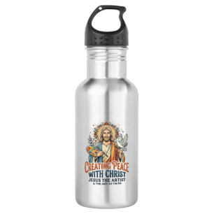 Jesus Watercolor Hobby T-Shirt Inspirational Faith 532 Ml Water Bottle