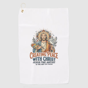 Jesus Watercolor Hobby T-Shirt Inspirational Faith Golf Towel