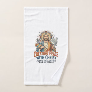 Jesus Watercolor Hobby T-Shirt Inspirational Faith Hand Towel