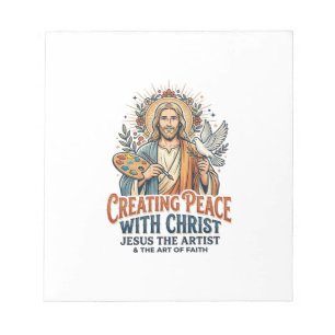 Jesus Watercolor Hobby T-Shirt Inspirational Faith Notepad