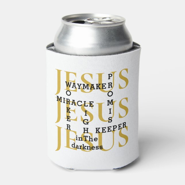 JESUS Waymaker Monogram Christian Can Cooler (Can Front)