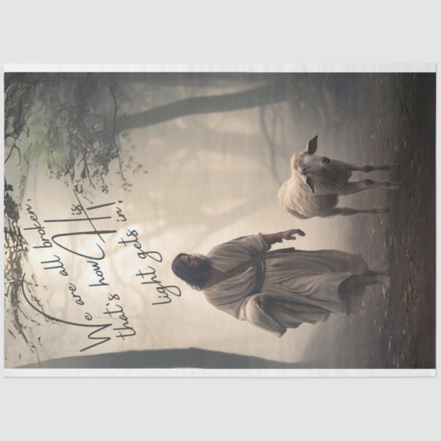 Jesus  We are all Broken Decoupage Tissue Paper (Front)