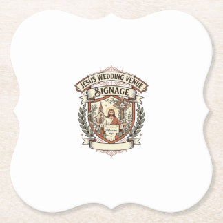 Jesus Wedding Venue Signage Jesus Wedding Venue Si Paper Coaster