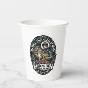 Jesus Welder Metal Shop T-Shirt Inspirational Fait Paper Cups