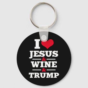Jesus Wine Trump Religious Christian Faith Mom Gif Keychain
