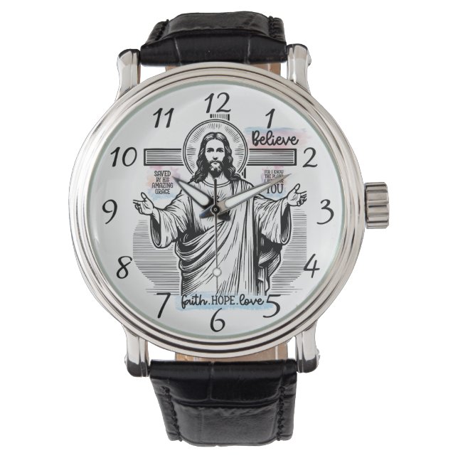 Jesus With a Serene Look Watch (Front)
