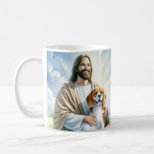 Jesus with Beagle Coffee Mug
