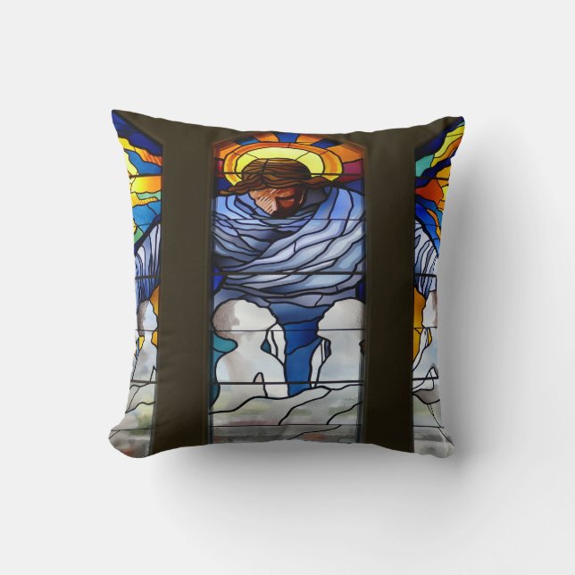Jesus with children throw pillow (Front)