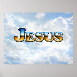 Jesus with Clouds - Poster