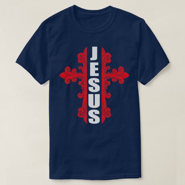 Jesus with cross tea T-Shirt (Design Front)