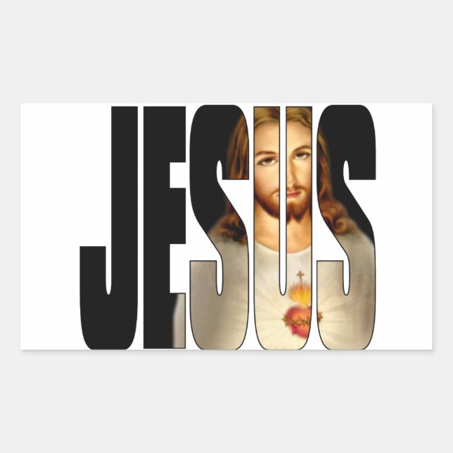 Jesus with His image in His Name Sticker (Front)