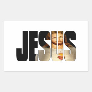 Jesus with His image in His Name Sticker