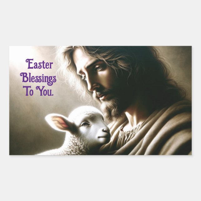 Jesus With Lamb Sticker (Front)
