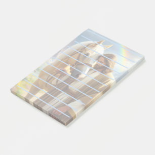 Jesus with Palomino Horse in Scenic Landscape Post-it Notes