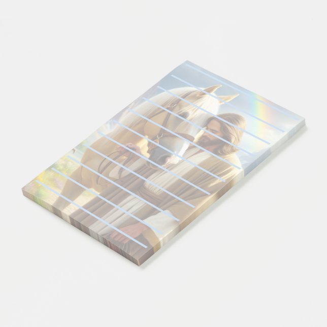 Jesus with Palomino Horse in Scenic Landscape  Post-it Notes (Angled)