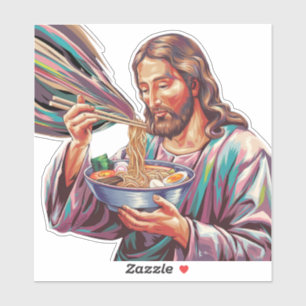 Jesus With Ramen Bowl