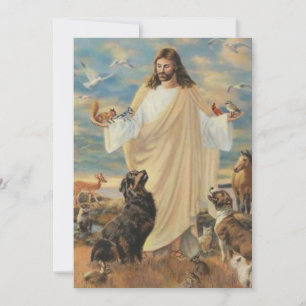 Jesus With The Animals Holiday Card