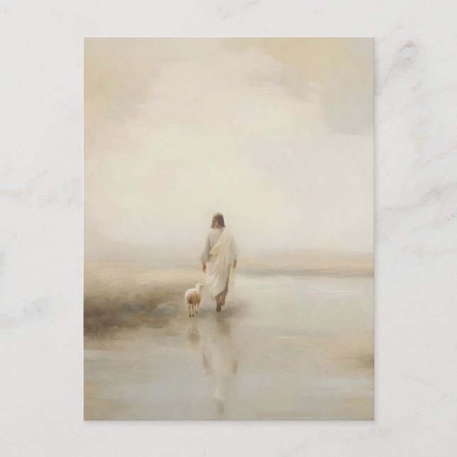 Jesus with the lost lamb postcard (Front)