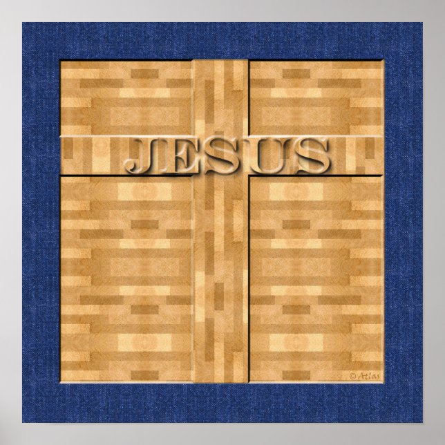 Jesus Wood Carving Poster (Front)