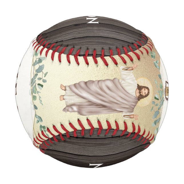 Jesus wooden cross He is Risen Catholic Baseball (Front)