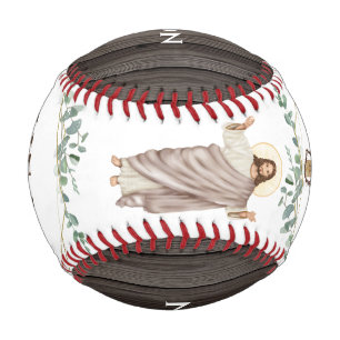 Jesus wooden cross He is Risen Catholic Baseball