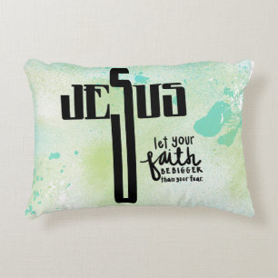 Jesus Word Art Decorative Pillow