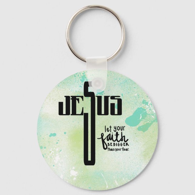 Jesus Word Art Keychain (Front)