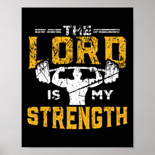 Jesus Workout The Lord Is My Strength Christian Gy Poster