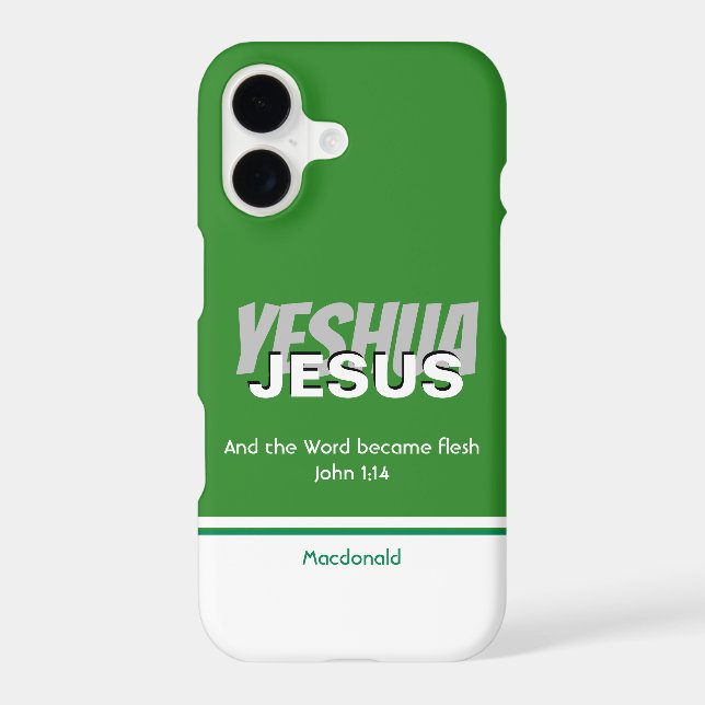 JESUS YESHUA Scripture Personalized GREEN (Back)