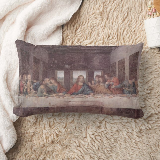 Jesus "Yeshua" The Last Supper, Leonardo da Vinci Lumbar Pillow (Blanket)
