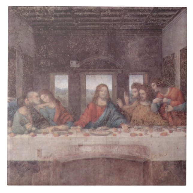 Jesus "Yeshua" The Last Supper, Leonardo da Vinci Tile (Front)