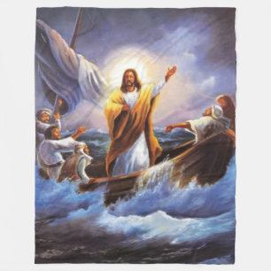 JESUSin a BOAT Fleece Blanket