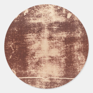 Jesus's Face Close up on the Shroud of Turin Classic Round Sticker