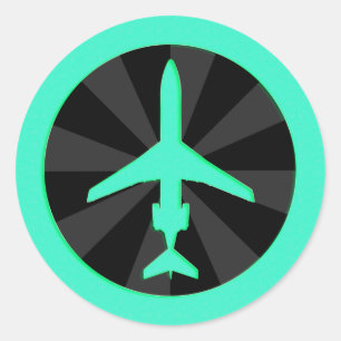 Jet Aircraft Classic Round Sticker