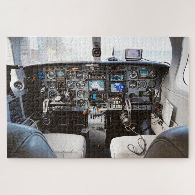 Jet aircraft cockpit jigsaw puzzle (Horizontal)