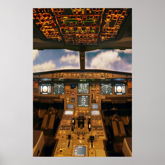 Jet Aircraft Cockpit Poster (Front)