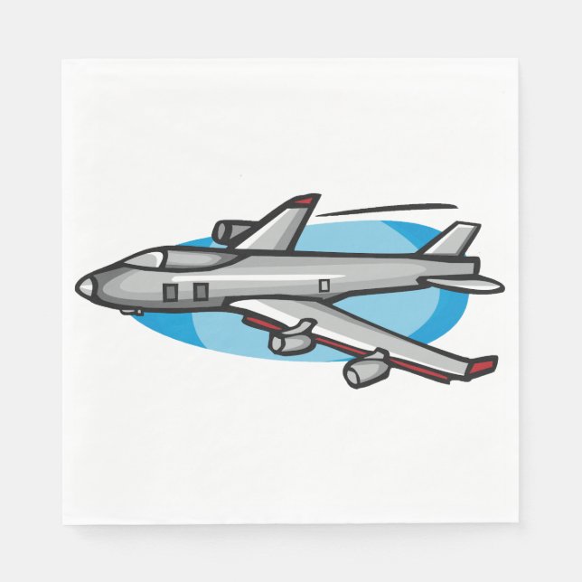 Jet Airplane For Aviation Fans Napkin (Front)