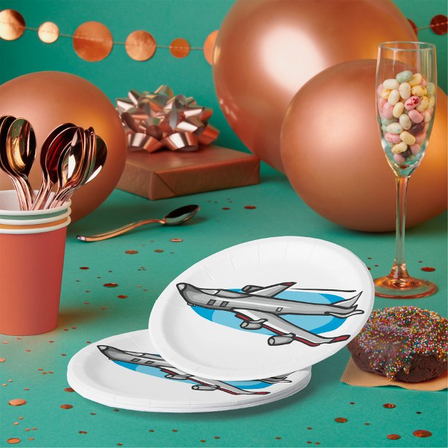 Jet Airplane For Aviation Fans Paper Plate (Creator Uploaded)