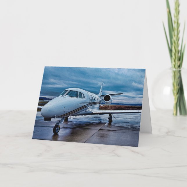 Jet Airplane Greeting Card (Front)