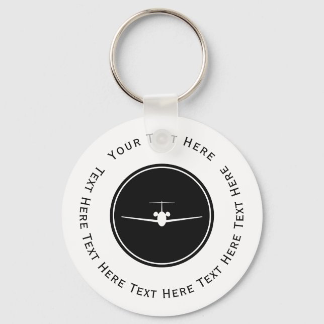 Jet Airplane Logo Keychain (Front)